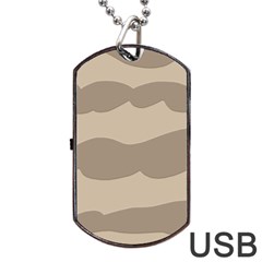 Pattern Wave Beige Brown Dog Tag Usb Flash (one Side) by Amaryn4rt