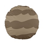 Pattern Wave Beige Brown Standard 15  Premium Round Cushions Front