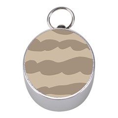 Pattern Wave Beige Brown Mini Silver Compasses by Amaryn4rt