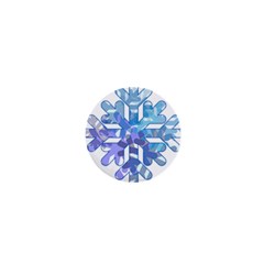 Snowflake Blue Snow Snowfall 1  Mini Buttons by Amaryn4rt