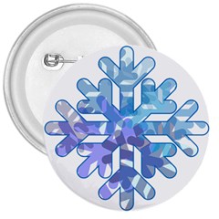 Snowflake Blue Snow Snowfall 3  Buttons by Amaryn4rt