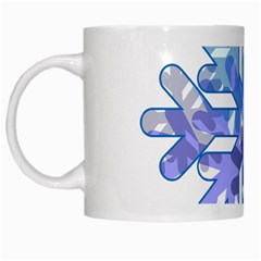 Snowflake Blue Snow Snowfall White Mugs by Amaryn4rt