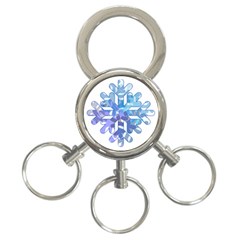 Snowflake Blue Snow Snowfall 3-ring Key Chains by Amaryn4rt