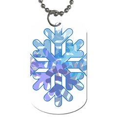 Snowflake Blue Snow Snowfall Dog Tag (one Side) by Amaryn4rt