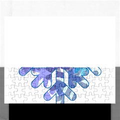 Snowflake Blue Snow Snowfall Rectangular Jigsaw Puzzl by Amaryn4rt