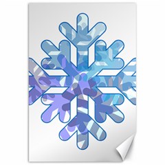 Snowflake Blue Snow Snowfall Canvas 20  X 30   by Amaryn4rt