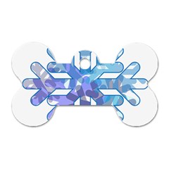 Snowflake Blue Snow Snowfall Dog Tag Bone (two Sides) by Amaryn4rt