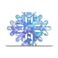 Snowflake Blue Snow Snowfall Plate Mats by Amaryn4rt