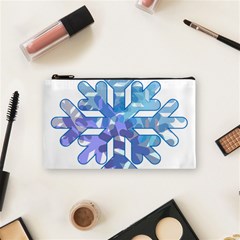 Snowflake Blue Snow Snowfall Cosmetic Bag (small)  by Amaryn4rt