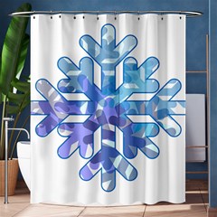 Snowflake Blue Snow Snowfall Shower Curtain 60  X 72  (medium) 