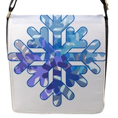 Snowflake Blue Snow Snowfall Flap Messenger Bag (s) by Amaryn4rt