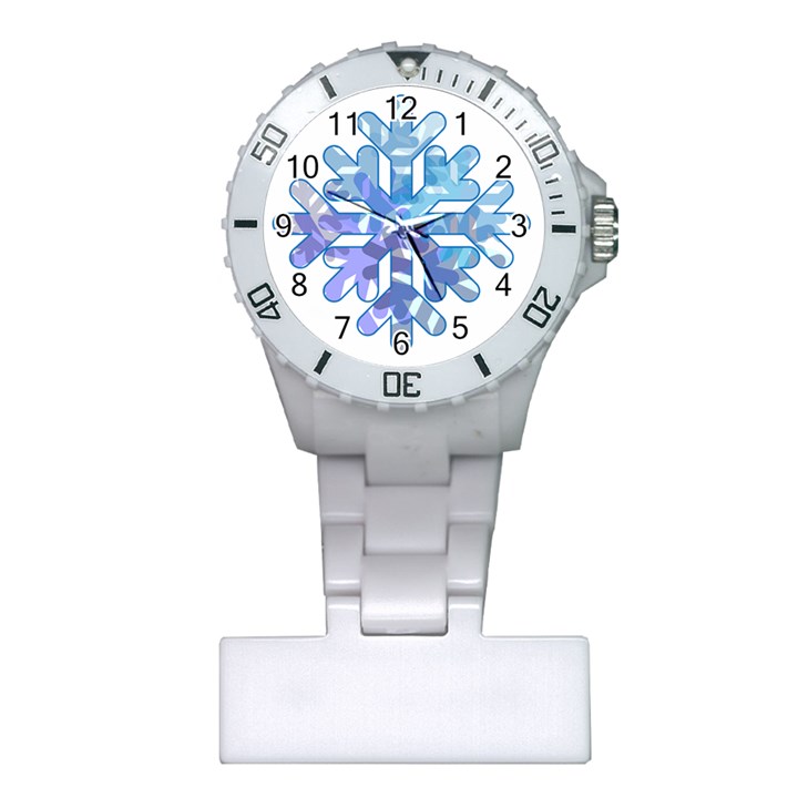 Snowflake Blue Snow Snowfall Plastic Nurses Watch