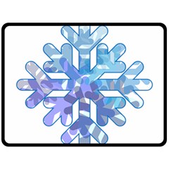 Snowflake Blue Snow Snowfall Double Sided Fleece Blanket (large)  by Amaryn4rt