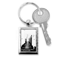 The Pier The Seagulls Sea Graphics Key Chains (rectangle)  by Amaryn4rt