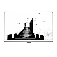 The Pier The Seagulls Sea Graphics Business Card Holders by Amaryn4rt