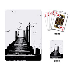 The Pier The Seagulls Sea Graphics Playing Card by Amaryn4rt