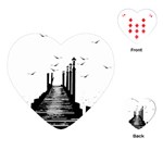 The Pier The Seagulls Sea Graphics Playing Cards (Heart)  Front