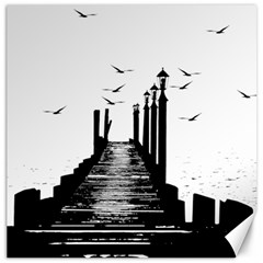 The Pier The Seagulls Sea Graphics Canvas 16  X 16   by Amaryn4rt