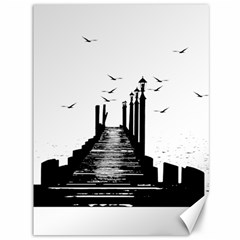 The Pier The Seagulls Sea Graphics Canvas 36  X 48   by Amaryn4rt