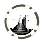 The Pier The Seagulls Sea Graphics Poker Chip Card Guard Front