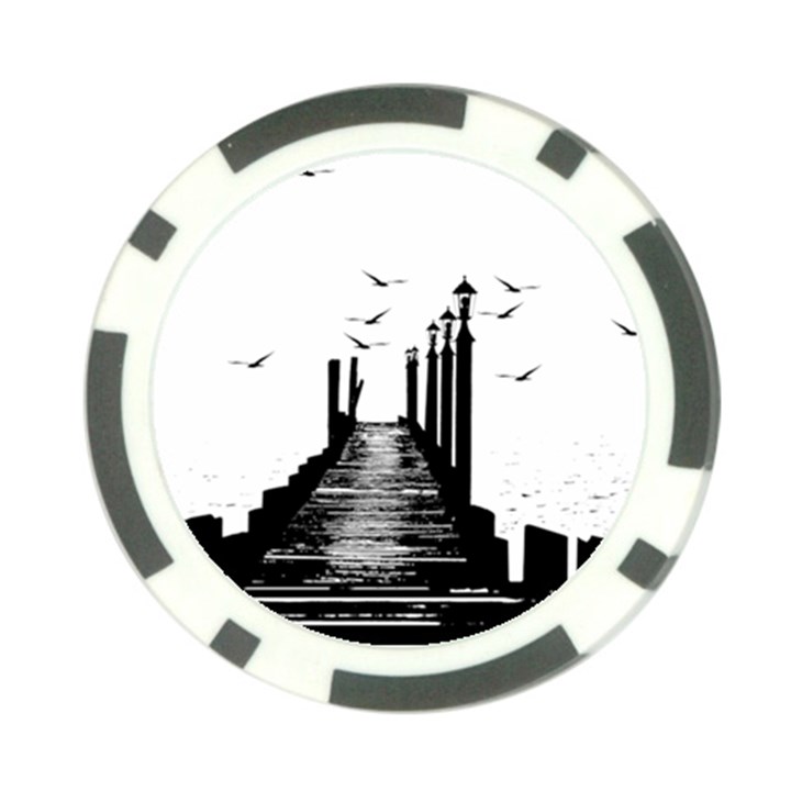 The Pier The Seagulls Sea Graphics Poker Chip Card Guard