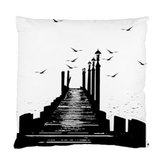 The Pier The Seagulls Sea Graphics Standard Cushion Case (one Side) by Amaryn4rt