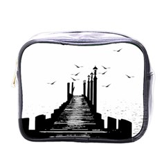 The Pier The Seagulls Sea Graphics Mini Toiletries Bags by Amaryn4rt