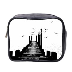 The Pier The Seagulls Sea Graphics Mini Toiletries Bag 2-side by Amaryn4rt