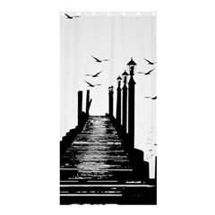 The Pier The Seagulls Sea Graphics Shower Curtain 36  X 72  (stall)  by Amaryn4rt