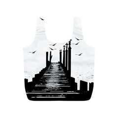 The Pier The Seagulls Sea Graphics Full Print Recycle Bags (s)  by Amaryn4rt