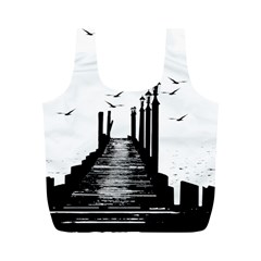 The Pier The Seagulls Sea Graphics Full Print Recycle Bags (m)  by Amaryn4rt