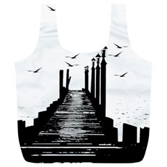 The Pier The Seagulls Sea Graphics Full Print Recycle Bags (l)  by Amaryn4rt