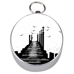 The Pier The Seagulls Sea Graphics Silver Compasses by Amaryn4rt