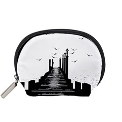 The Pier The Seagulls Sea Graphics Accessory Pouches (small)  by Amaryn4rt