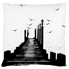 The Pier The Seagulls Sea Graphics Standard Flano Cushion Case (two Sides)