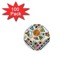 Vector Icon Symbol Sign Design 1  Mini Buttons (100 Pack) 