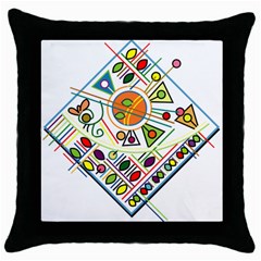 Vector Icon Symbol Sign Design Throw Pillow Case (black)