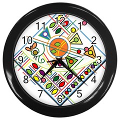 Vector Icon Symbol Sign Design Wall Clocks (black)