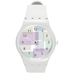 Abstract Background Pattern Design Round Plastic Sport Watch (m) by Nexatart