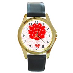 Abstract Background Balloon Round Gold Metal Watch by Nexatart