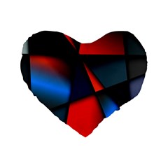 3d And Abstract Standard 16  Premium Heart Shape Cushions by Nexatart