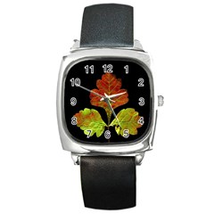 Autumn Beauty Square Metal Watch by Nexatart