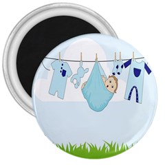 Baby Boy Clothes Line 3  Magnets by Nexatart