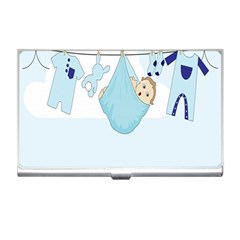 Baby Boy Clothes Line Business Card Holders by Nexatart