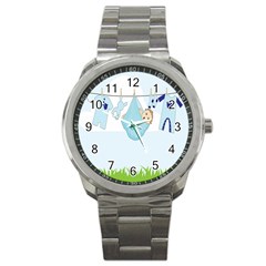 Baby Boy Clothes Line Sport Metal Watch by Nexatart