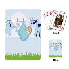 Baby Boy Clothes Line Playing Card by Nexatart