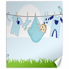 Baby Boy Clothes Line Canvas 8  X 10 