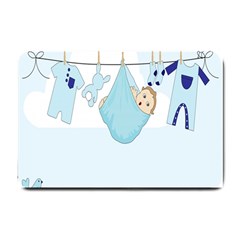 Baby Boy Clothes Line Small Doormat  by Nexatart