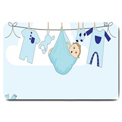 Baby Boy Clothes Line Large Doormat  by Nexatart