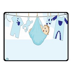 Baby Boy Clothes Line Fleece Blanket (small) by Nexatart